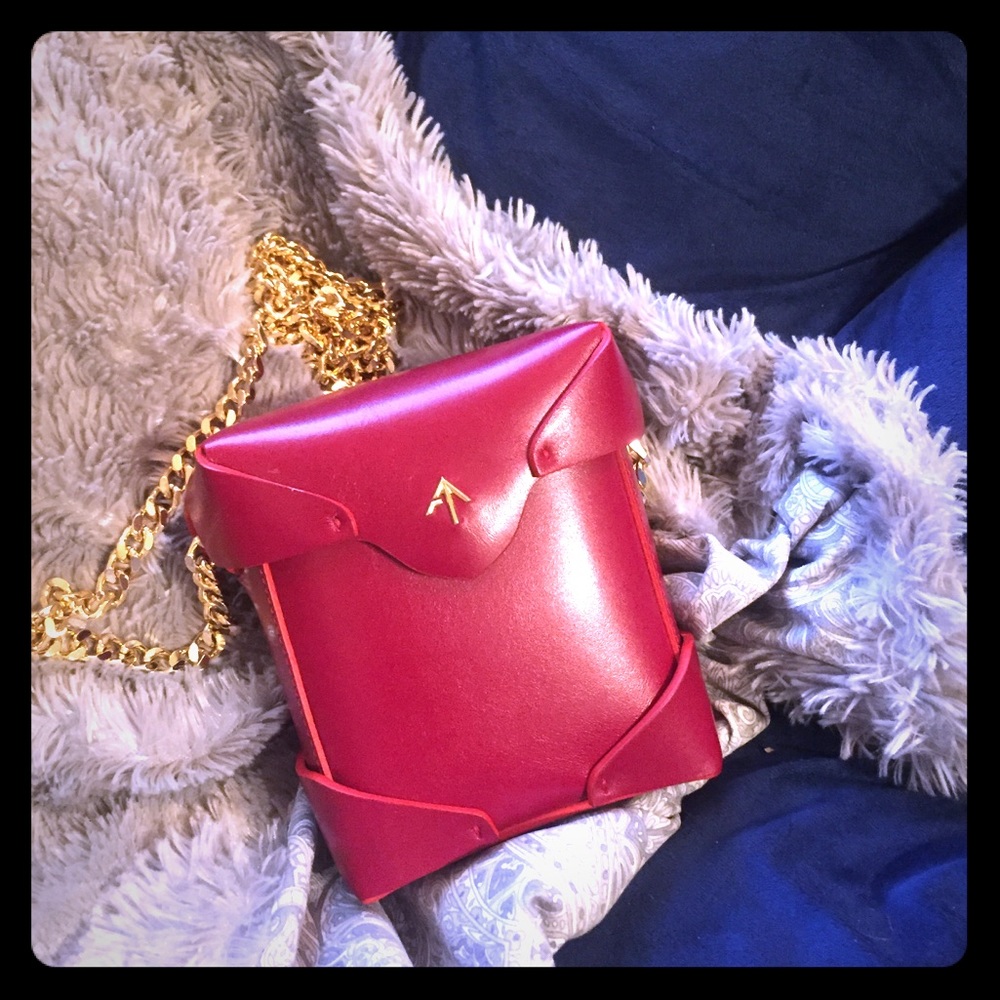 Manu Atelier Mini Pristine Chain Purse Redbole New